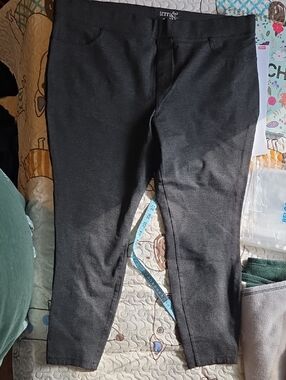 Terra & Sky Charcoal Grey Womens Knit Leggings/jegging-thicker Cotton Material